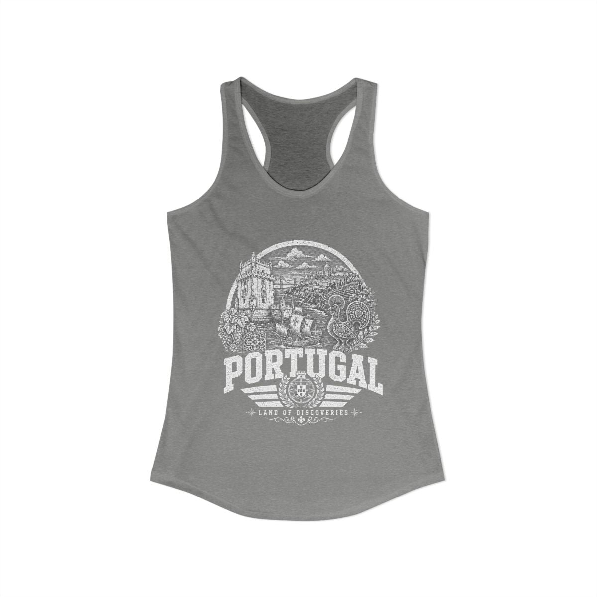 Portugal Women's Tank Top — Heather Grey (front)
