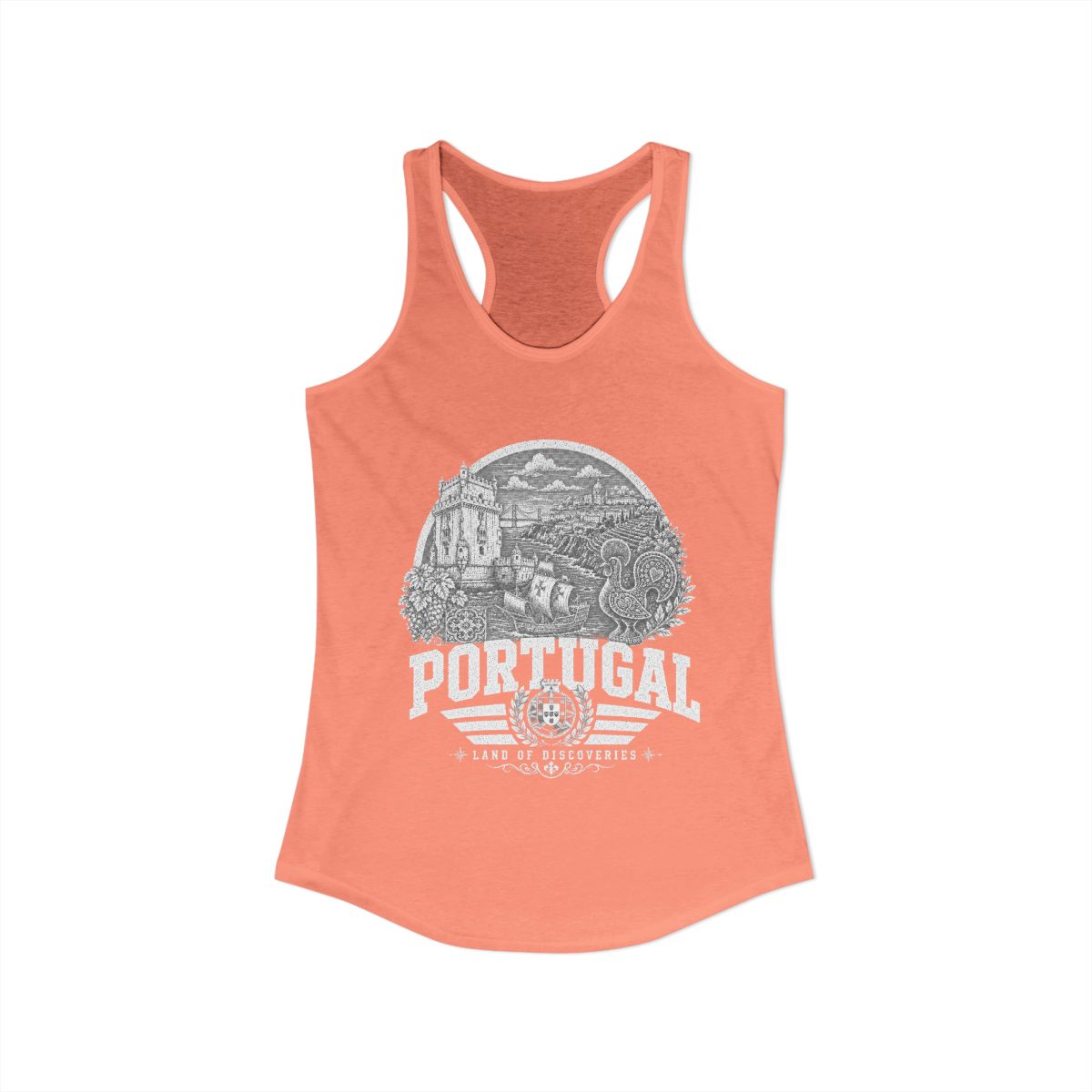 Portugal vintage landmarks tank top — iconic landmark design | Nameshi Destinations (view 1)