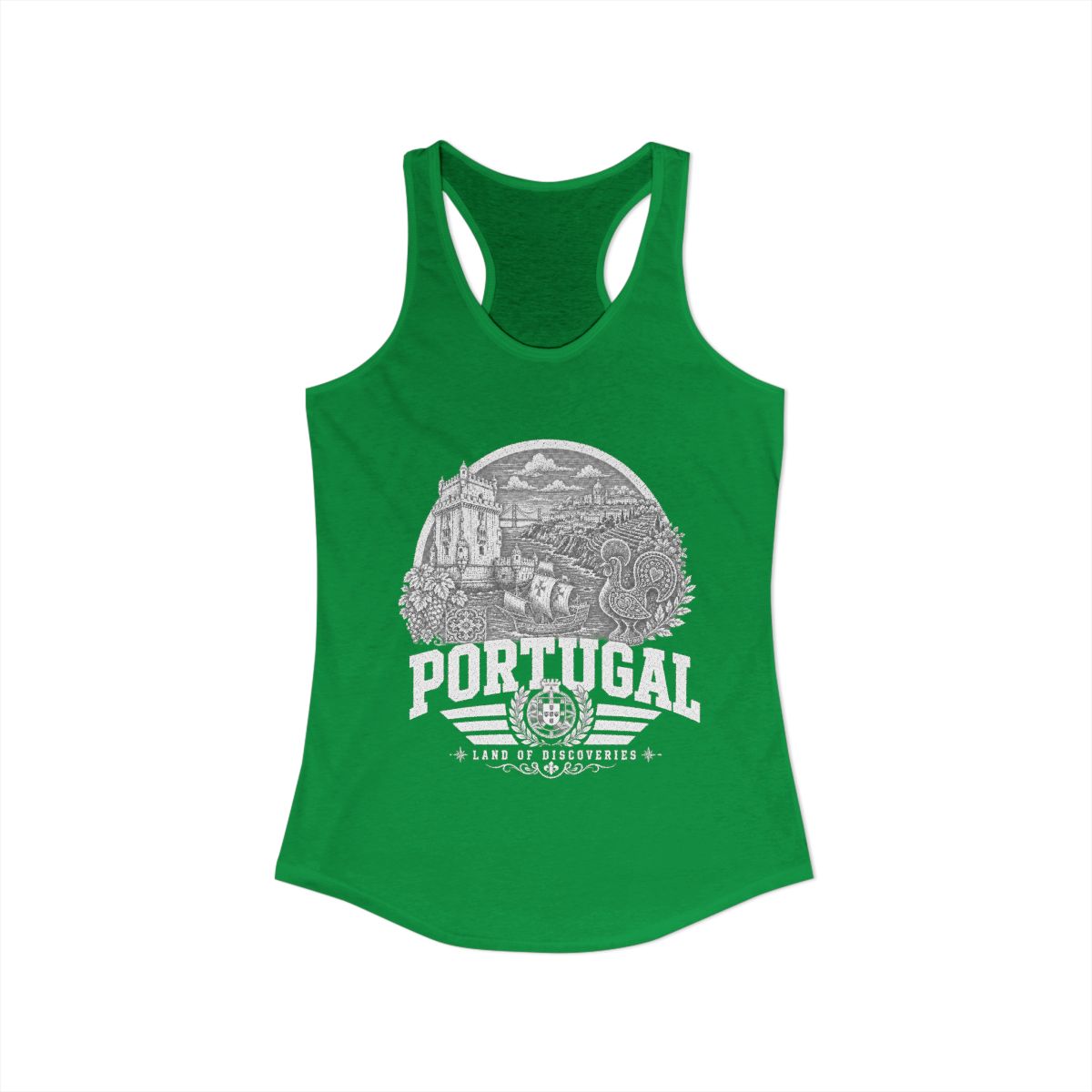 Portugal Women's Tank Top — Solid Kelly Green (front)