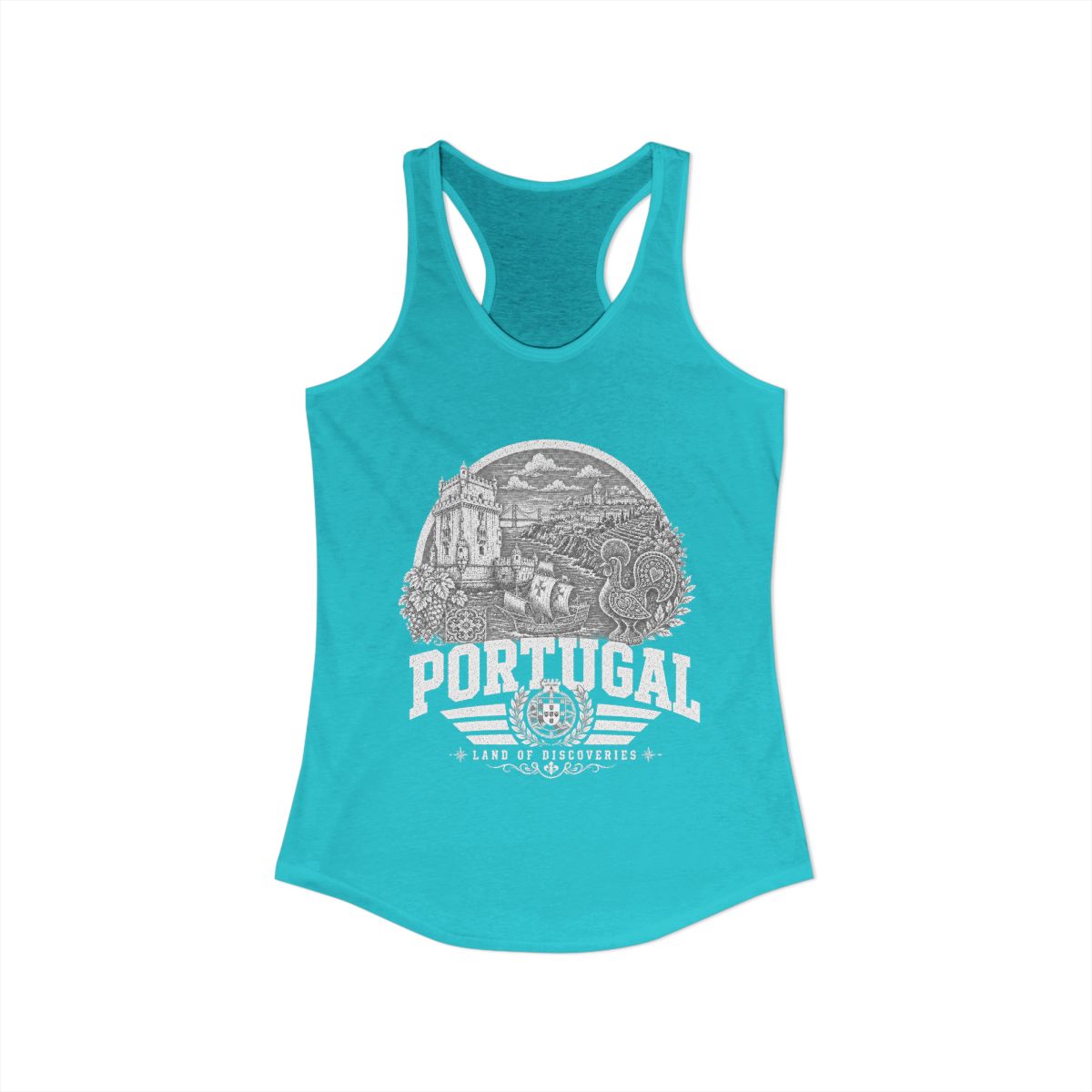 Portugal vintage landmarks tank top — iconic landmark design | Nameshi Destinations (view 8)