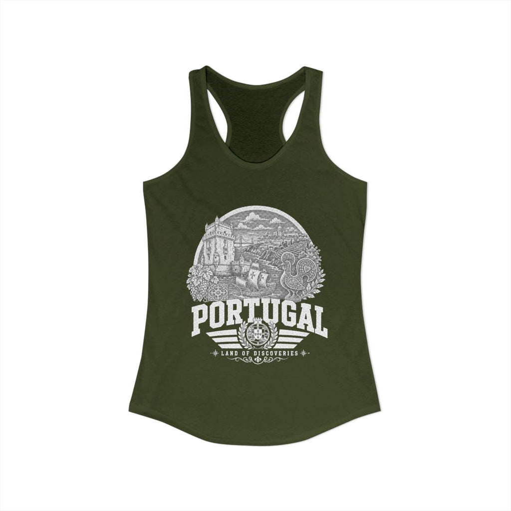 Portugal Women's Tank Top — Solid Military Green (front)