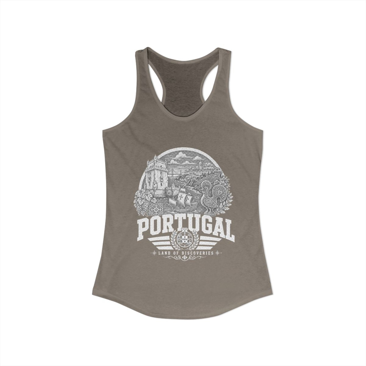 Portugal vintage landmarks tank top — iconic landmark design | Nameshi Destinations (view 4)