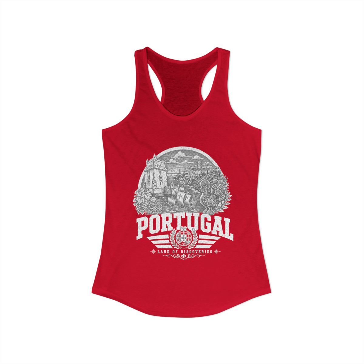 Portugal Women's Tank Top — Solid Red (front)