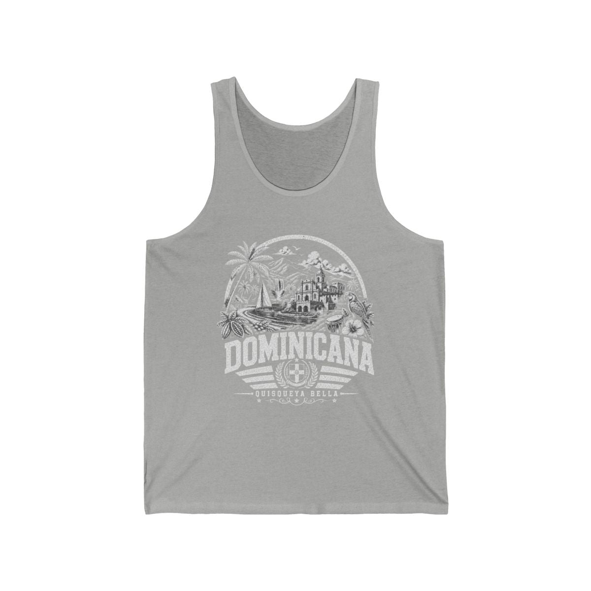 República Dominicana vintage landmarks men's tee — iconic landmark design | Nameshi Destinations (view 5)