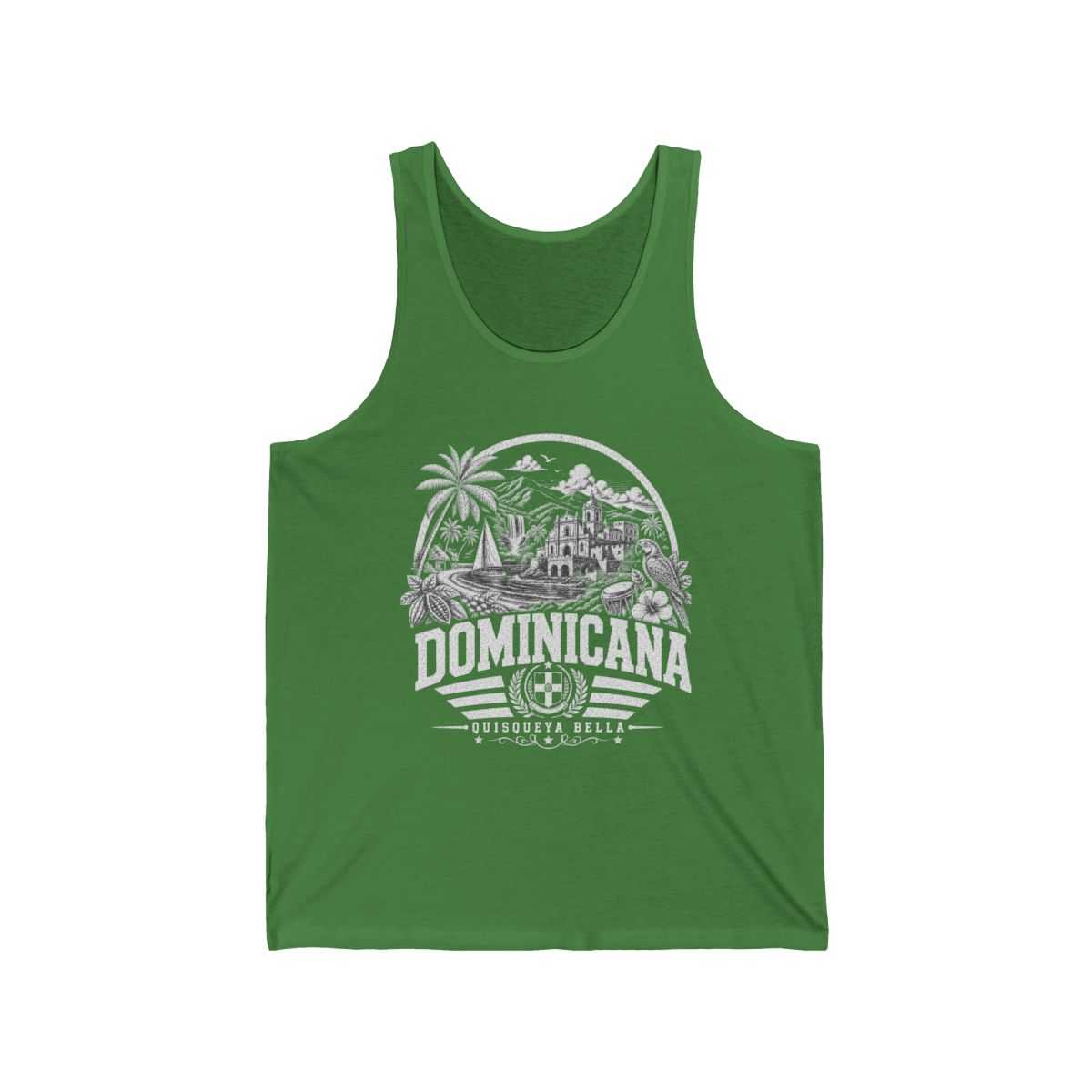 República Dominicana vintage landmarks men's tee — iconic landmark design | Nameshi Destinations (view 3)