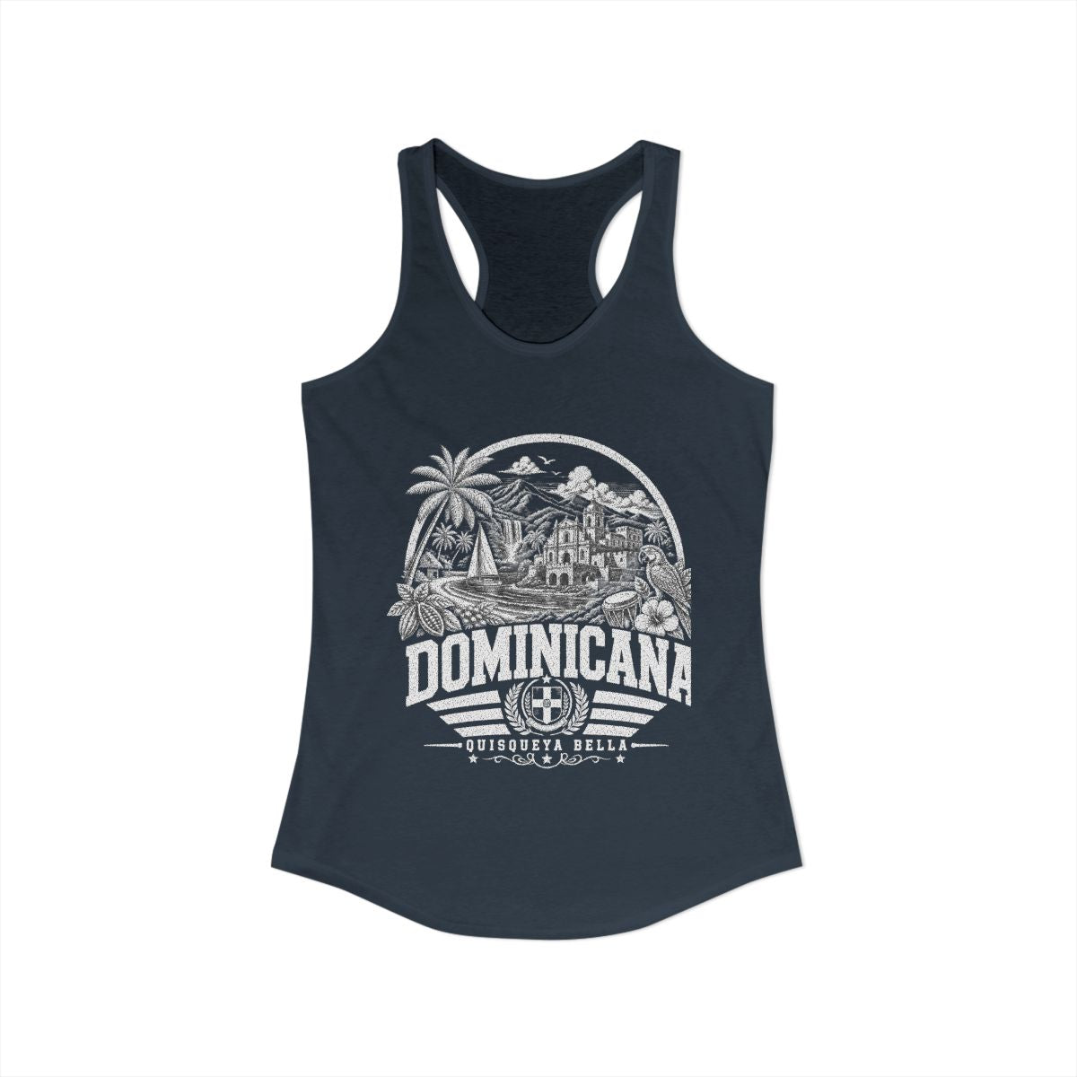 Republica Dominicana Women's Tank Top — Solid Indigo (front)