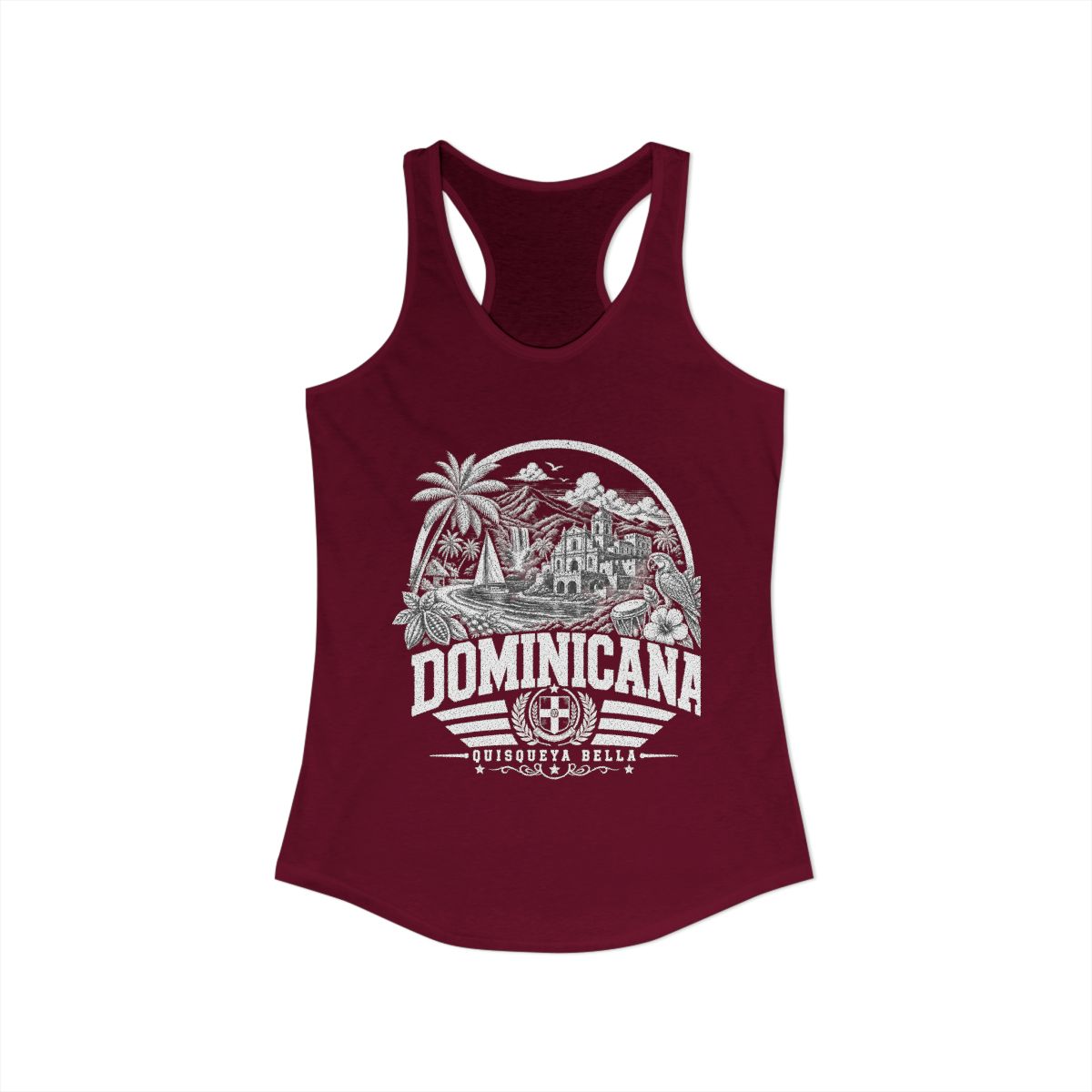 República Dominicana vintage landmarks tank top — iconic landmark design | Nameshi Destinations (view 15)