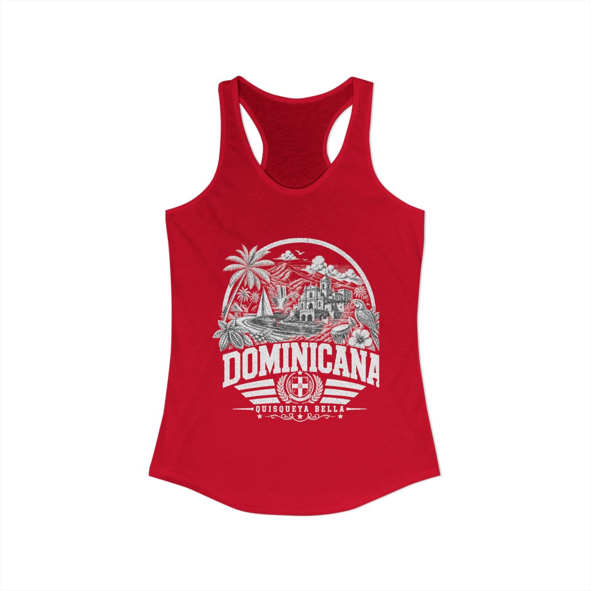 República Dominicana vintage landmarks tank top — iconic landmark design | Nameshi Destinations (view 16)