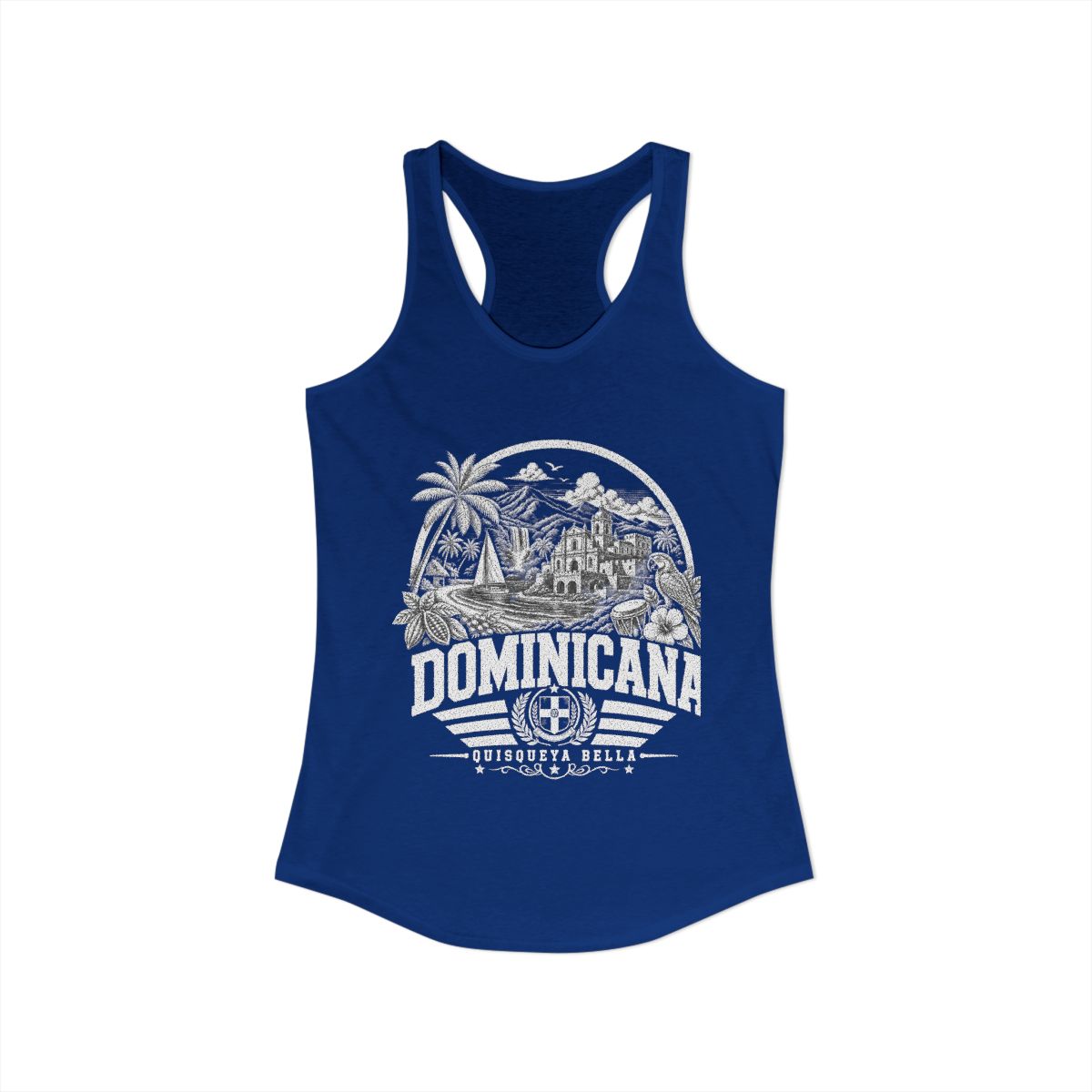 República Dominicana vintage landmarks tank top — iconic landmark design | Nameshi Destinations (view 10)
