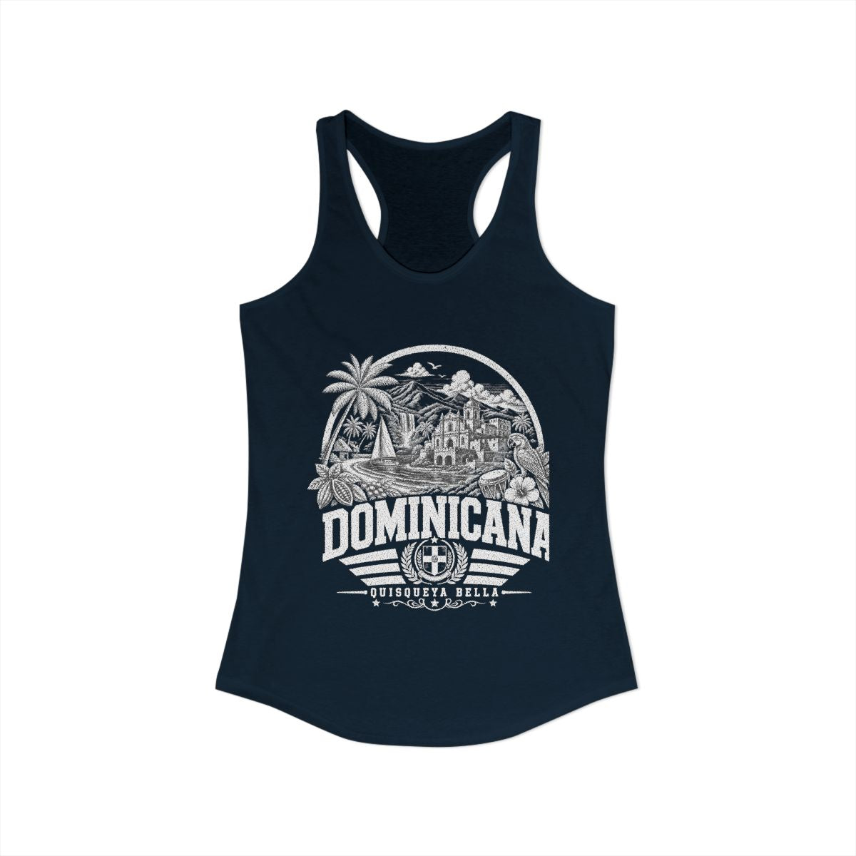 Republica Dominicana Women's Tank Top — Solid Midnight Navy (front)