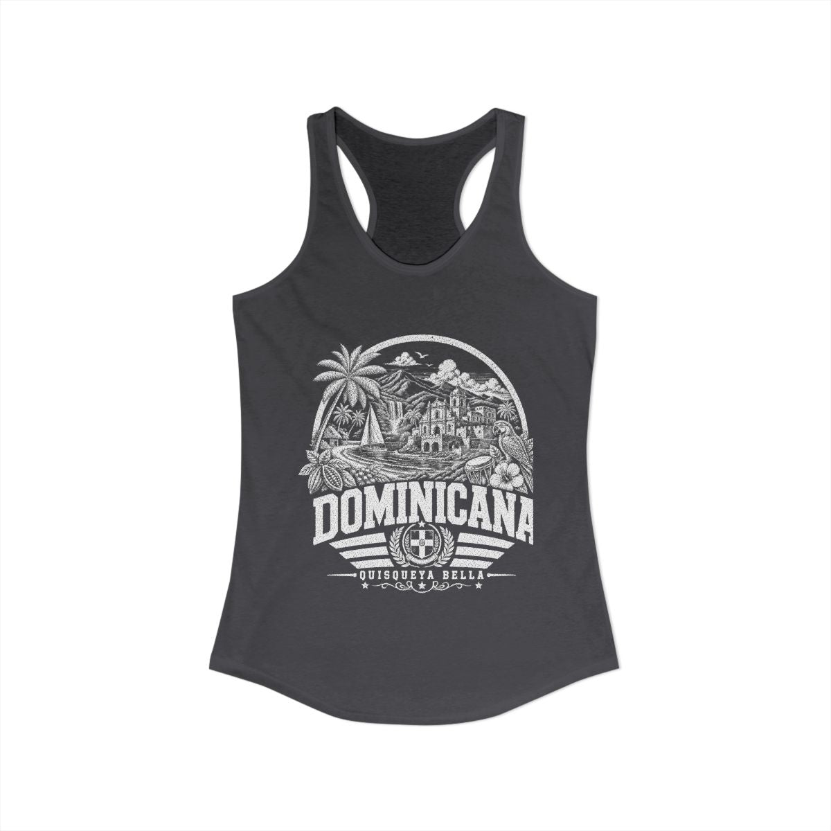 República Dominicana vintage landmarks tank top — iconic landmark design | Nameshi Destinations (view 12)