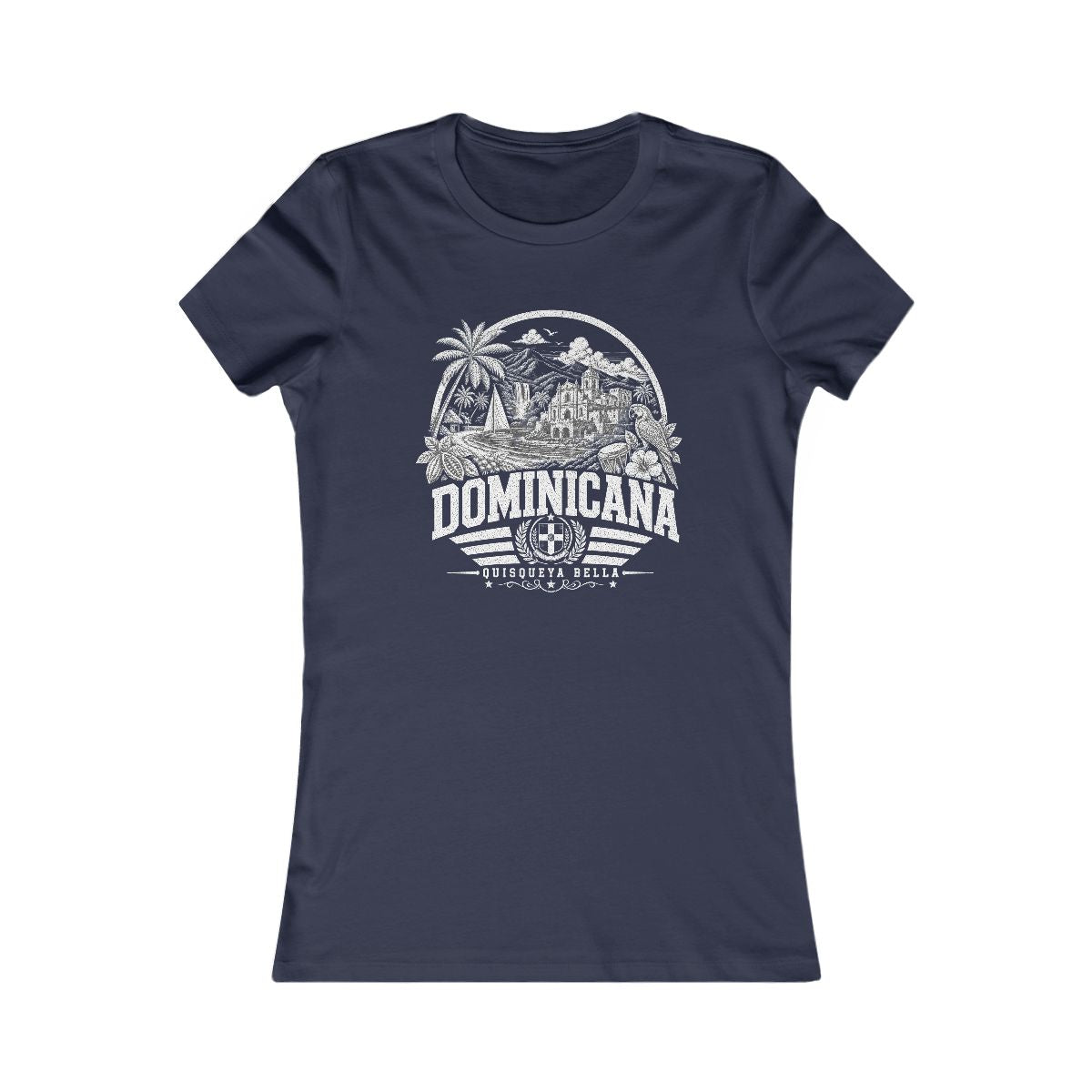 Dominica vintage landmarks women's tee — iconic landmark design | Nameshi Destinations (view 5)