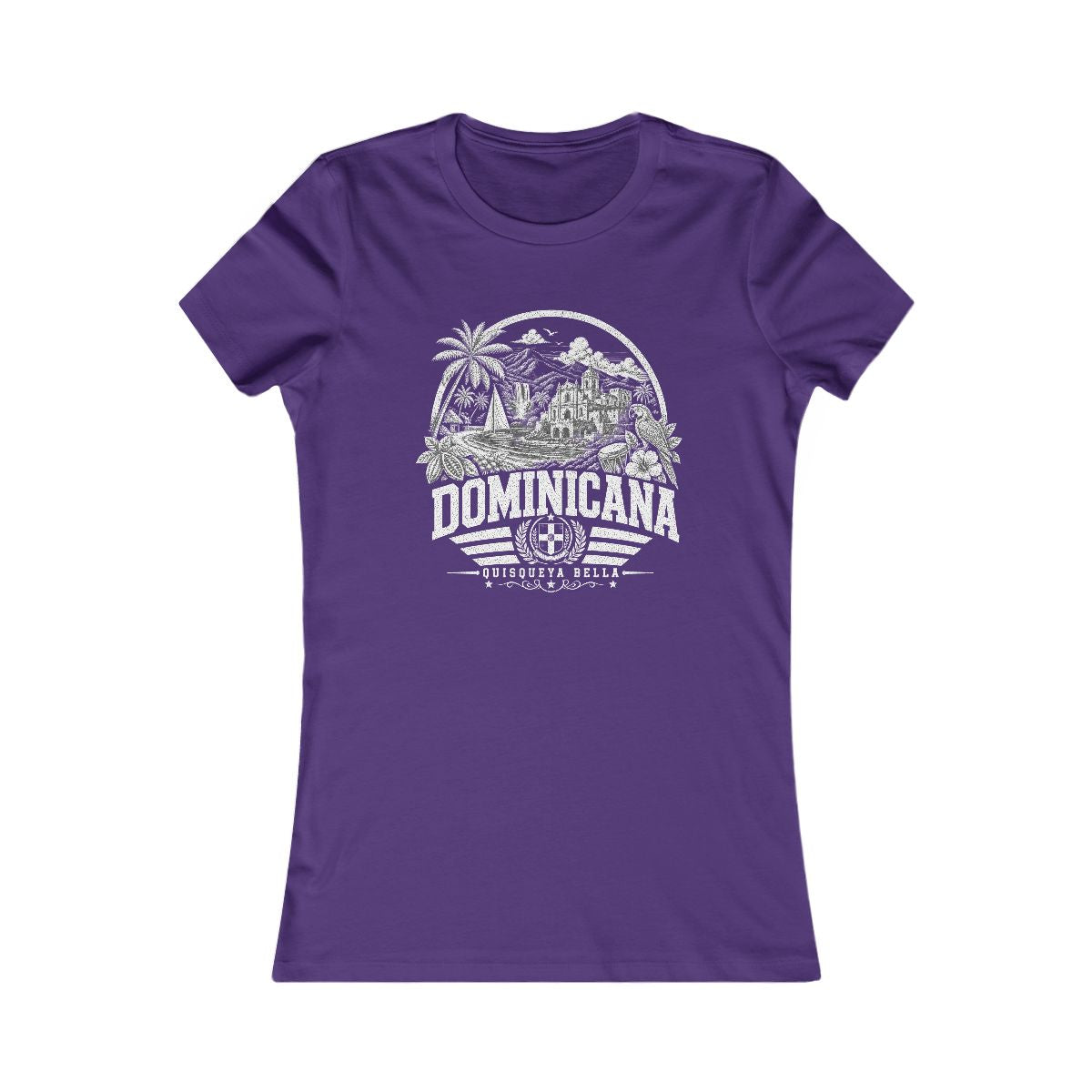 Dominica vintage landmarks women's tee — iconic landmark design | Nameshi Destinations (view 6)