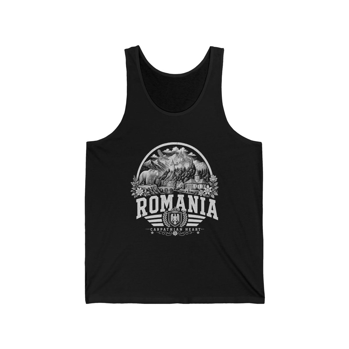 Romania Men's Tank Top — Black (front)