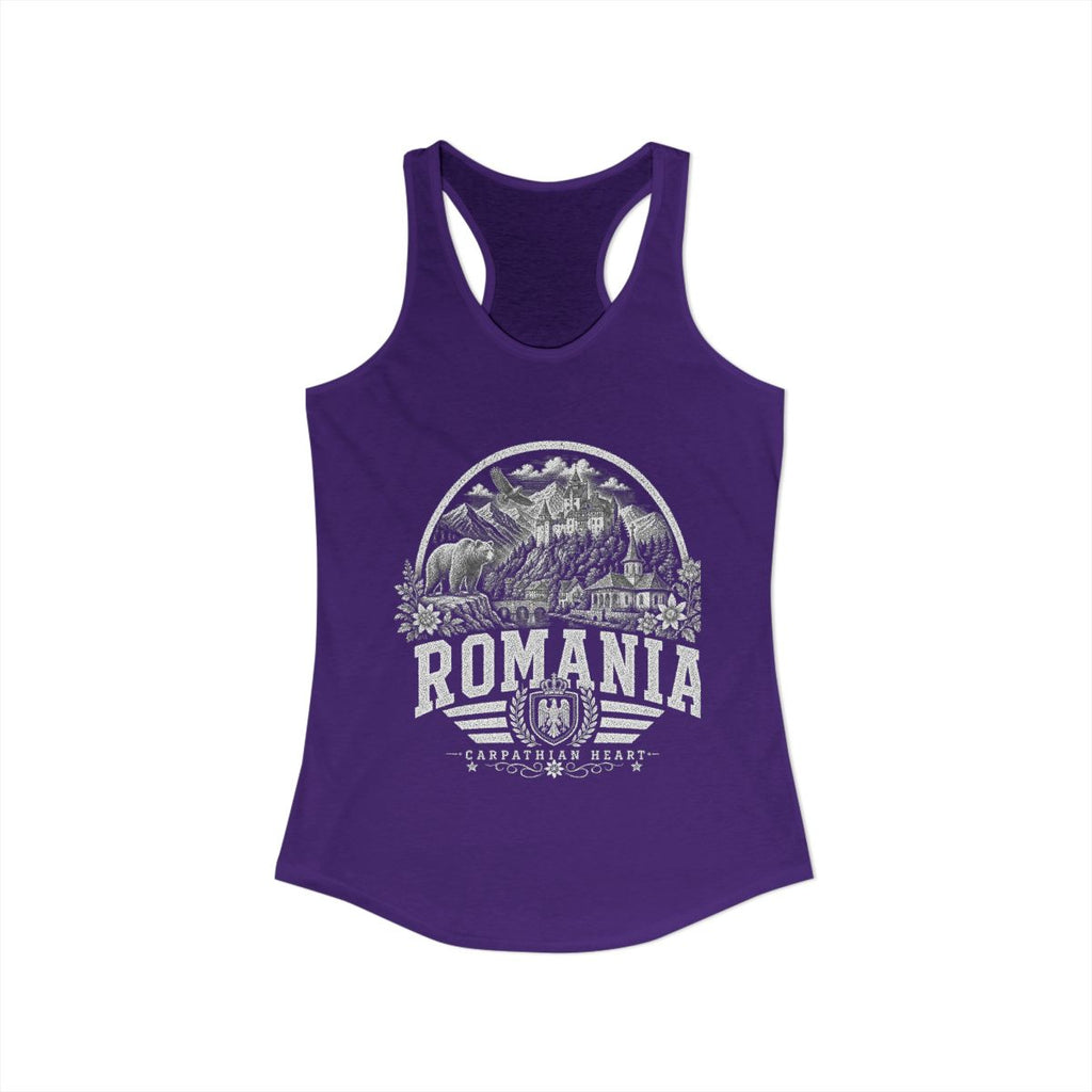 Romania Women's Tank Top — Solid Purple Rush (front)