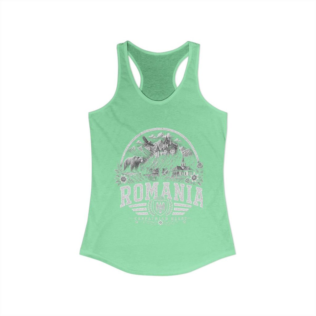 Romania Women's Tank Top — Solid Mint (front)