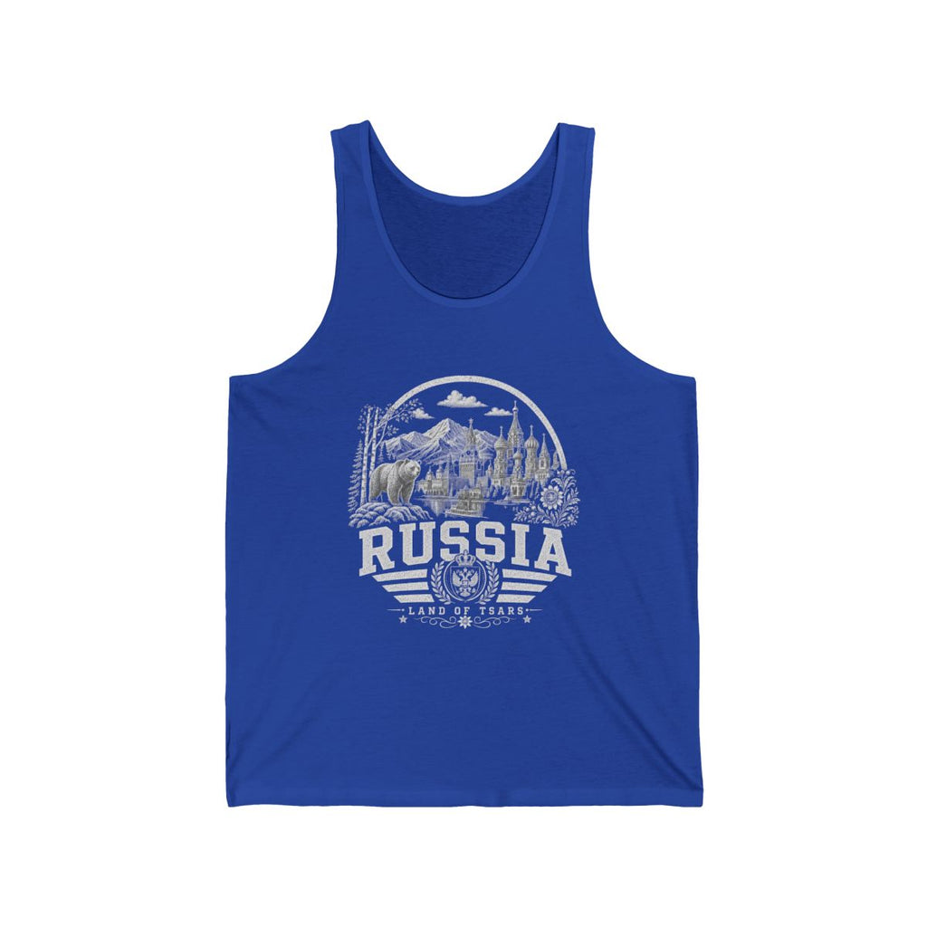 Russia Men's Tank Top — True Royal (front)