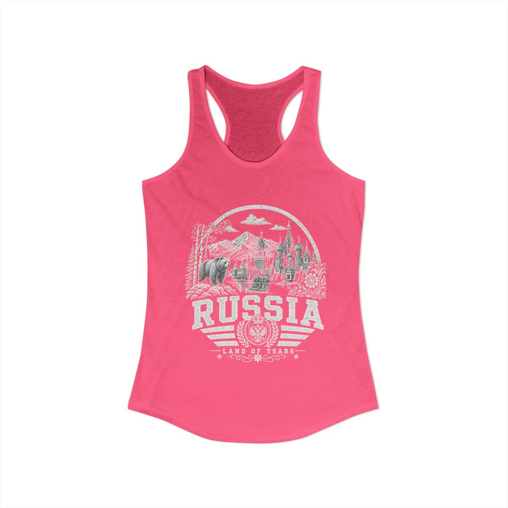 Russia Women's Tank Top — Solid Hot Pink (front)