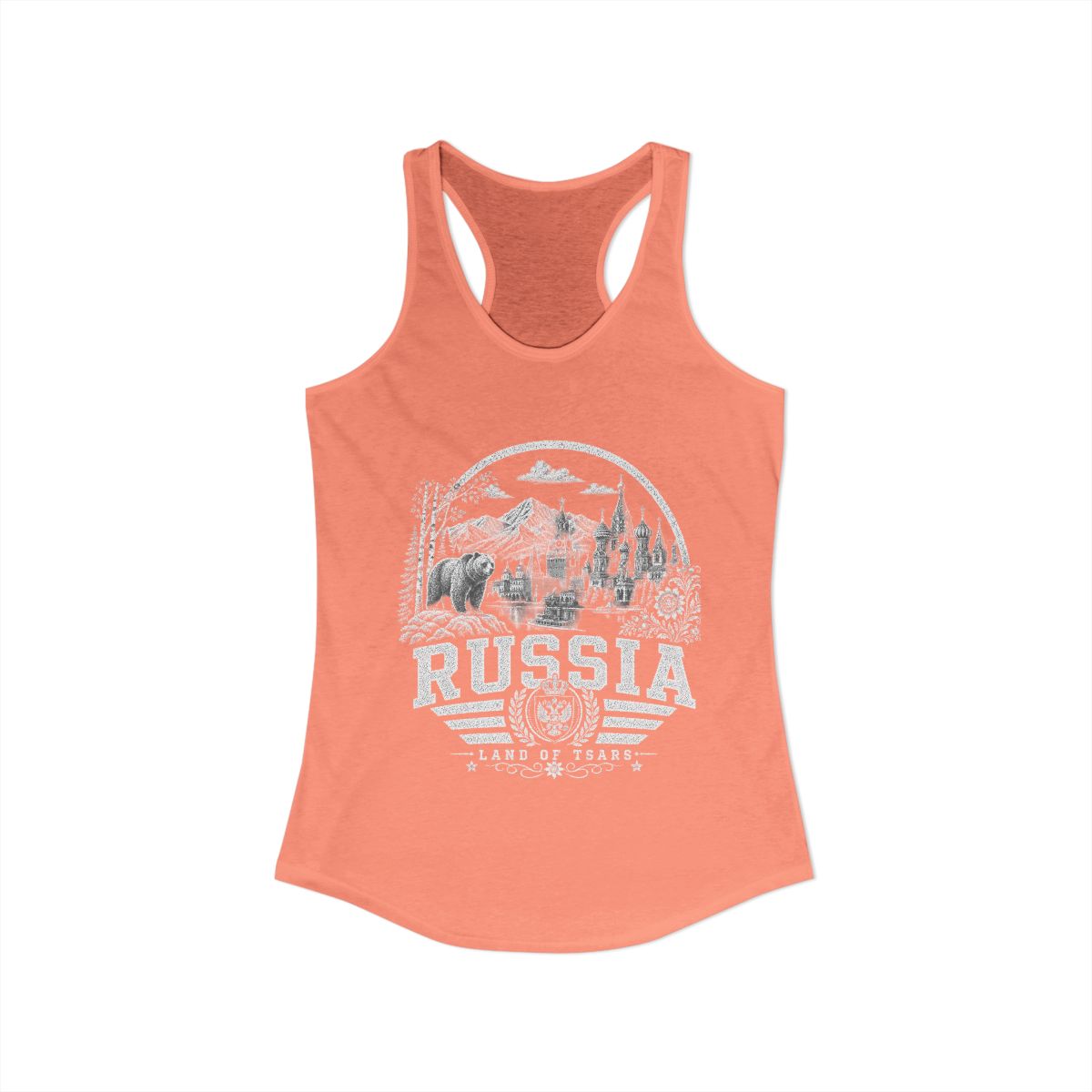 Russia Women's Tank Top — Solid Light Orange (front)
