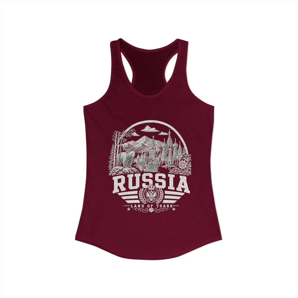 Russia Women's Tank Top — Solid Cardinal Red (front)