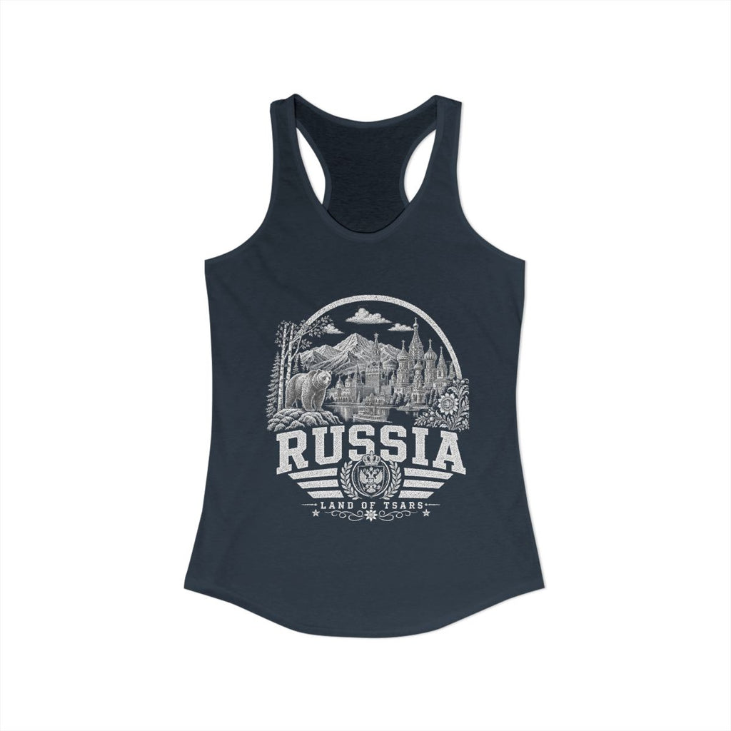 Russia Women's Tank Top — Solid Indigo (front)