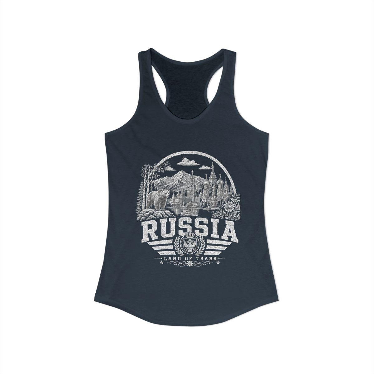Russia Women's Tank Top — Solid Indigo (front)