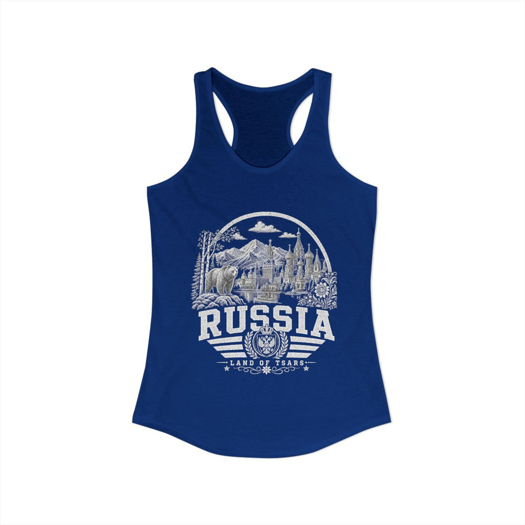 Russia Women's Tank Top — Solid Royal (front)