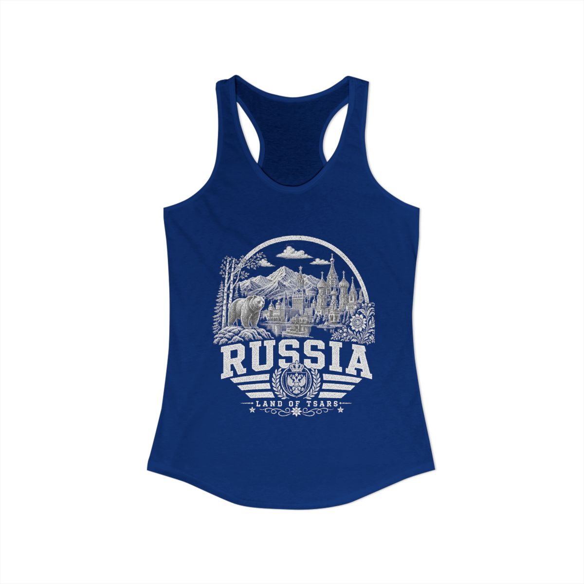 Russia Women's Tank Top — Solid Royal (front)