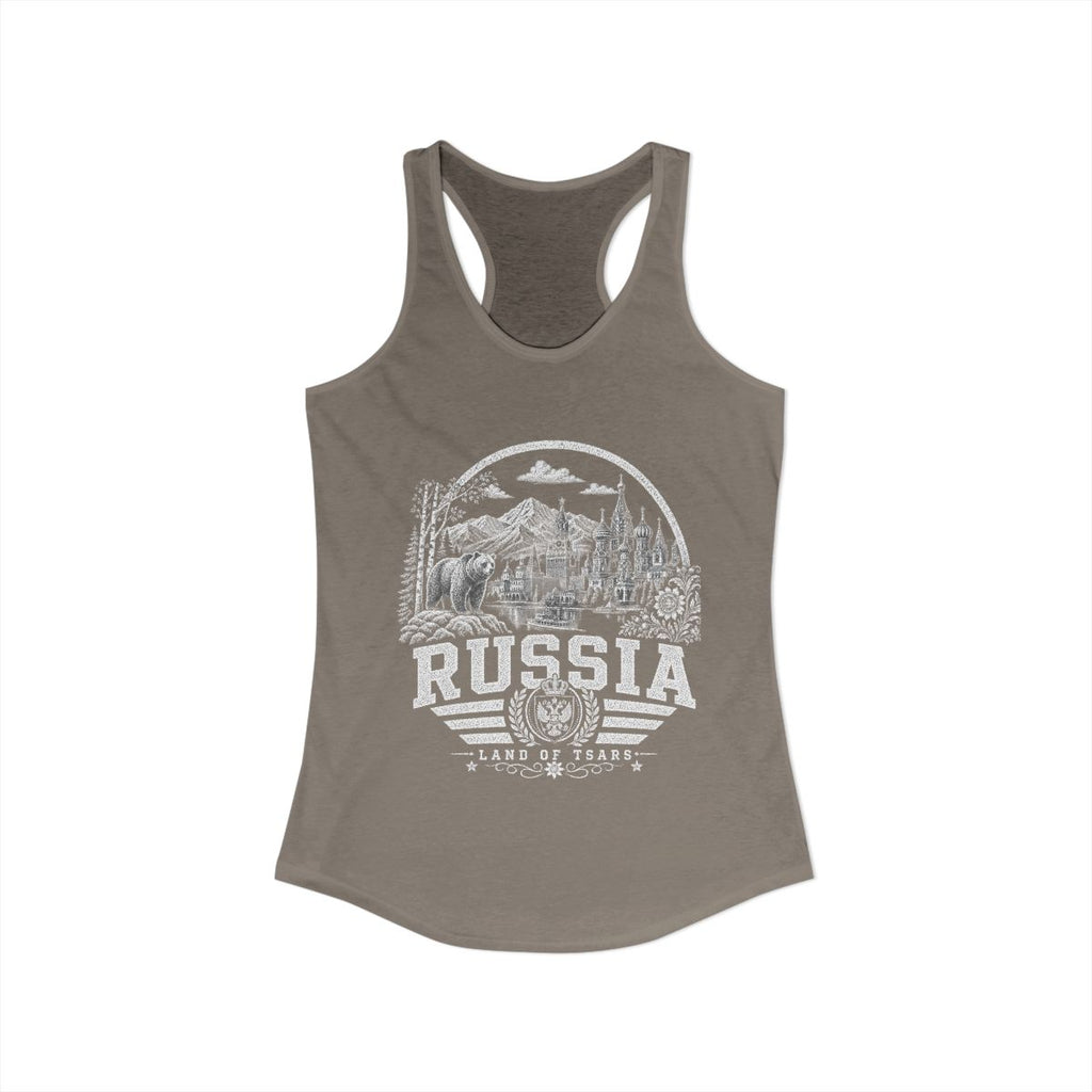 Russia Women's Tank Top — Solid Warm Gray (front)