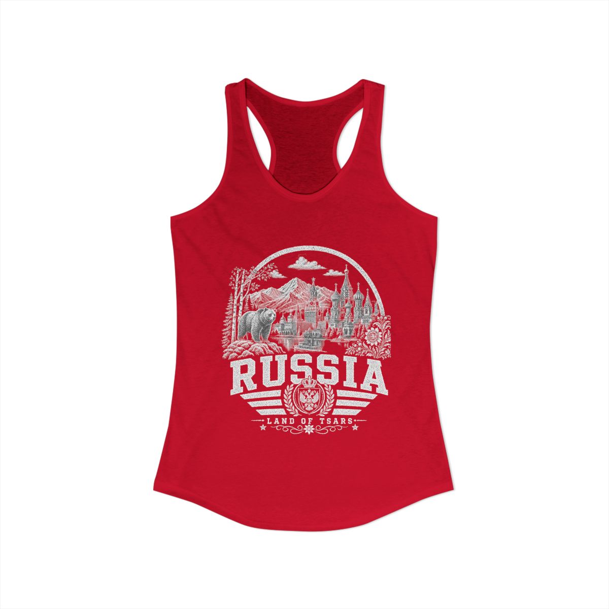 Russia Women's Tank Top — Solid Red (front)