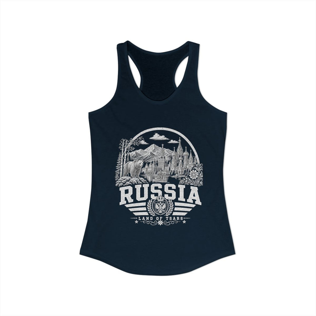 Russia Women's Tank Top — Solid Midnight Navy (front)