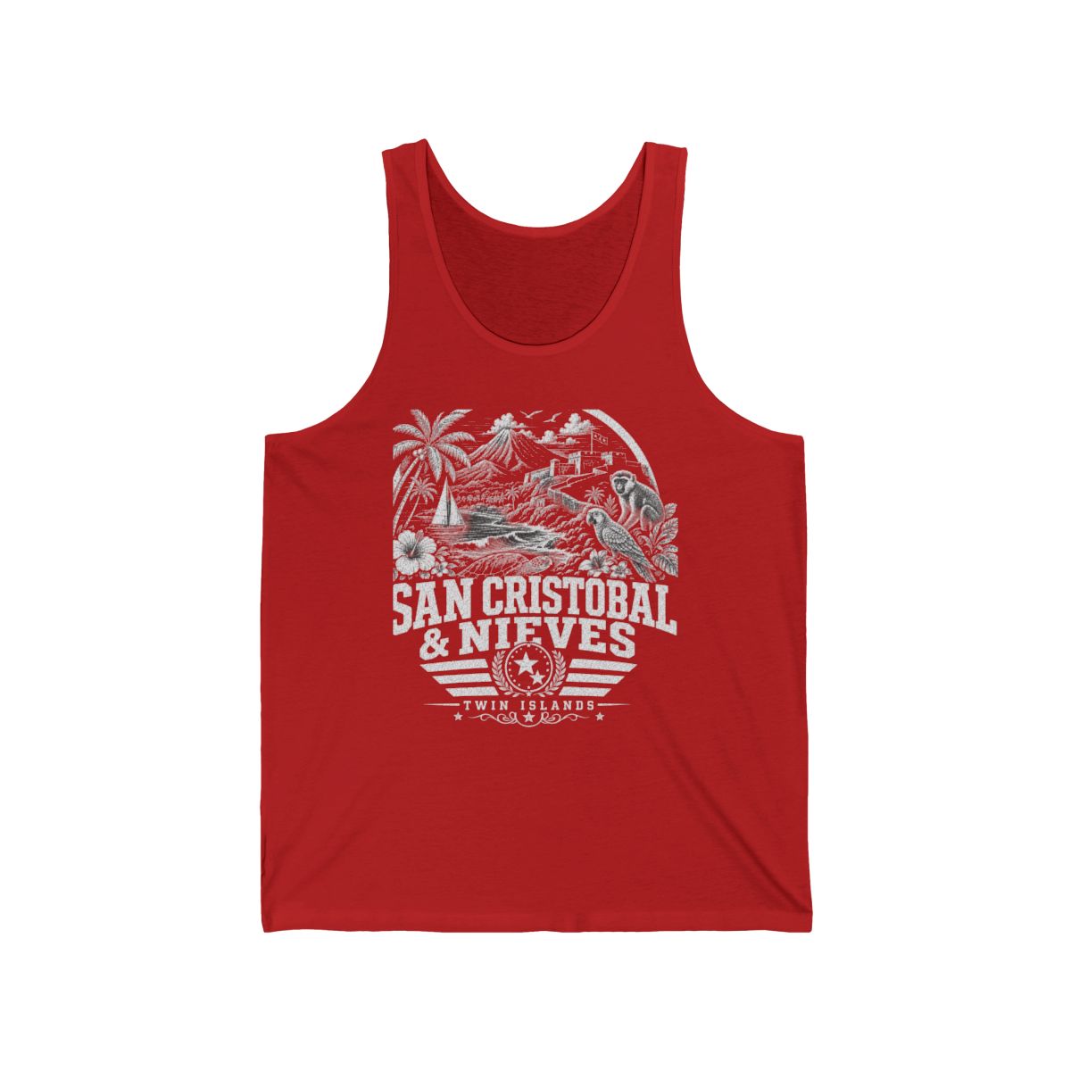 San Cristóbal y Nieves Men's Tank Top — Red