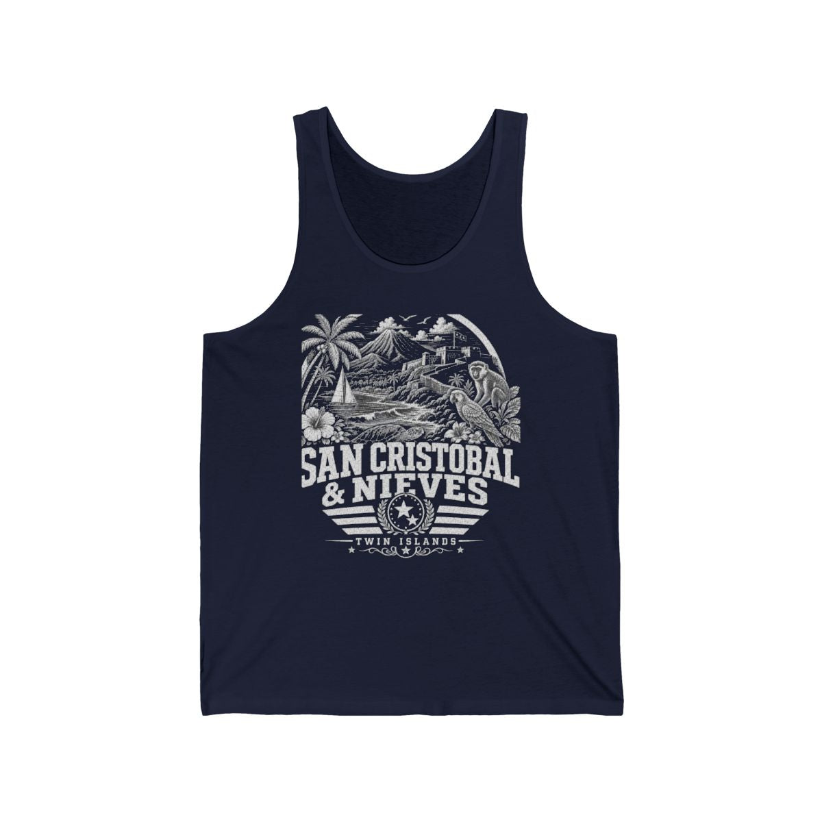 San Cristóbal y Nieves Men's Tank Top — Navy