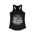 San Marino vintage landmarks tank top — iconic landmark design | Nameshi Destinations (view 1)