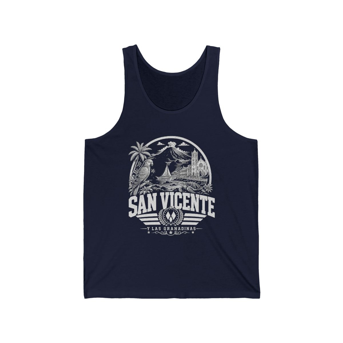 San Vicente vintage landmarks men's tee — iconic landmark design | Nameshi Destinations (view 7)