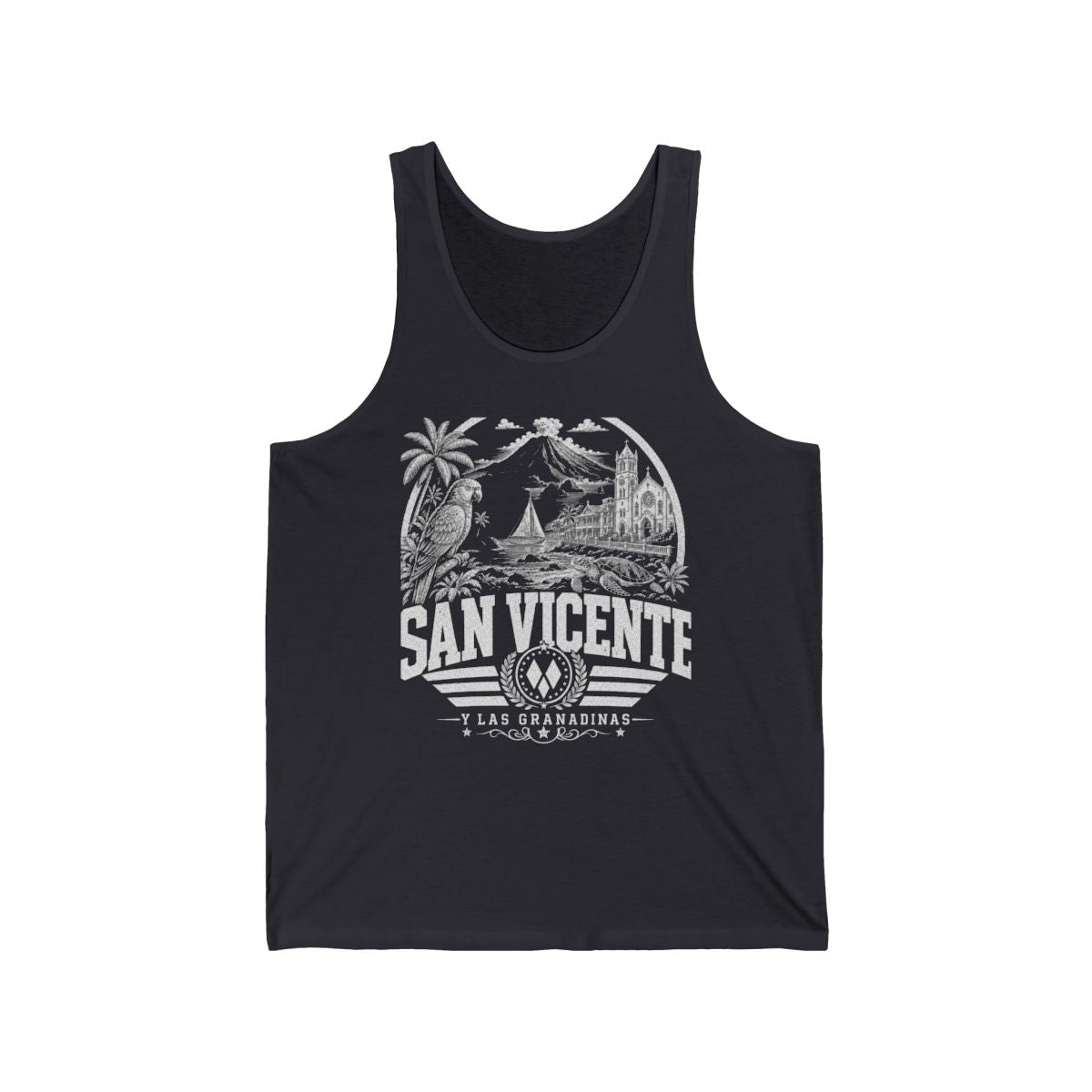 San Vicente & Las Granadinas Men's Tank Top — Dark Grey