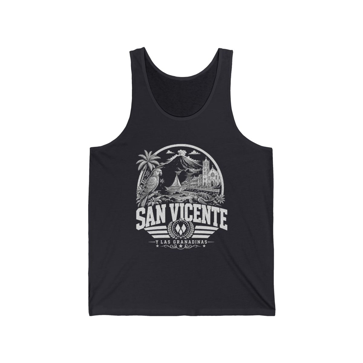 San Vicente vintage landmarks men's tee — iconic landmark design | Nameshi Destinations (view 2)