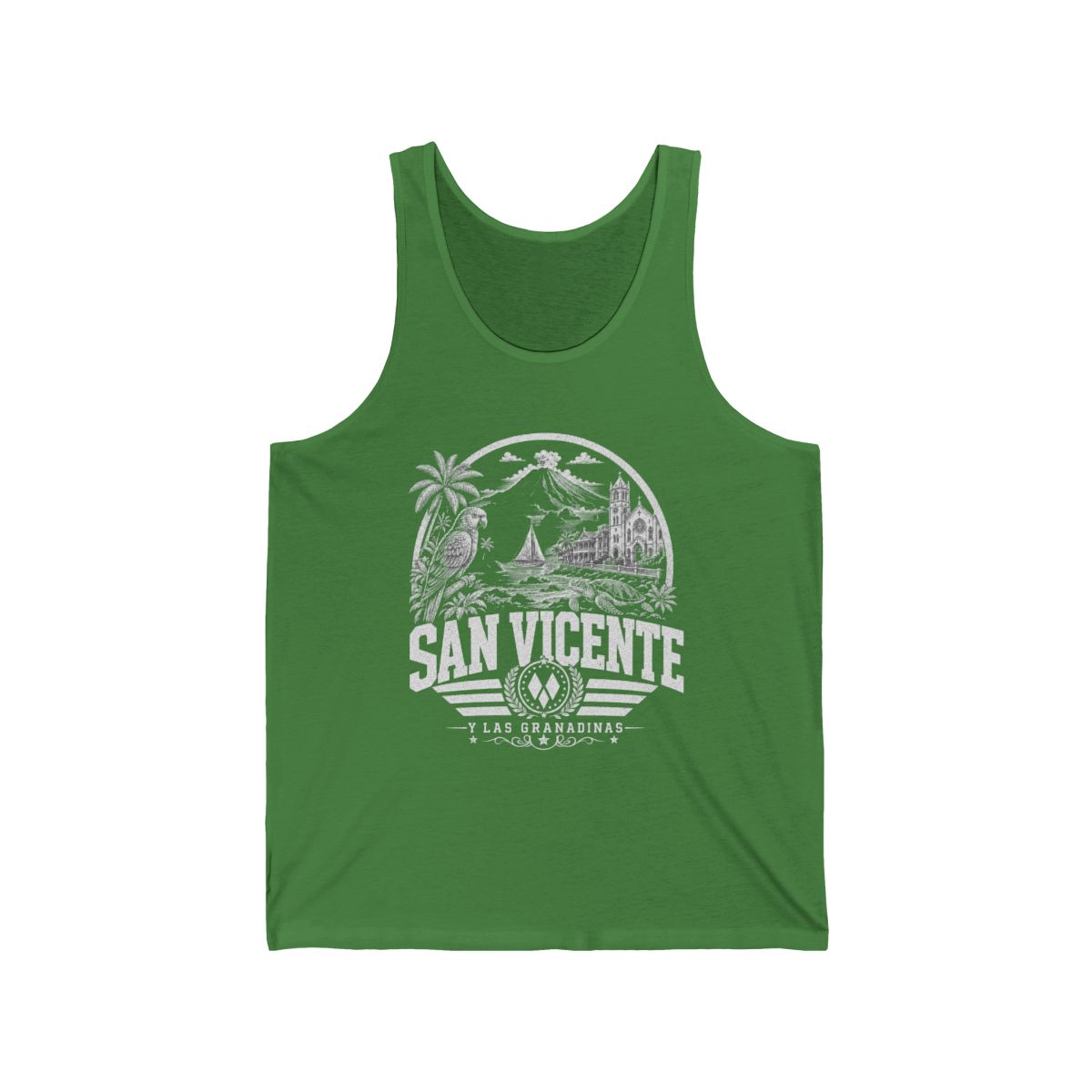 San Vicente & Las Granadinas Men's Tank Top — Leaf (front)