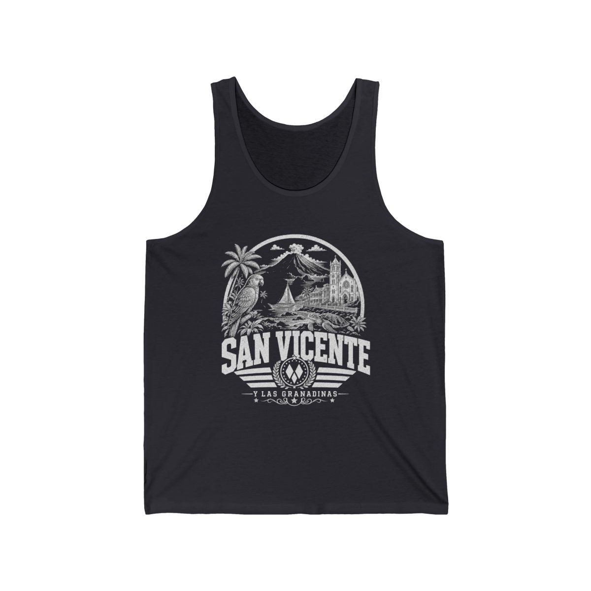 San Vicente & Las Granadinas Men's Tank Top — Dark Grey (front)