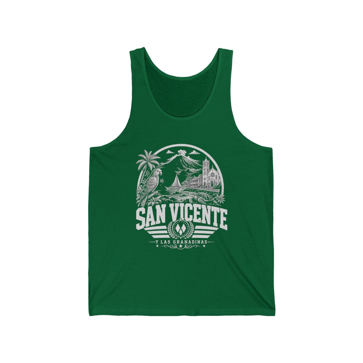 San Vicente & Las Granadinas Men's Tank Top — Kelly (front)