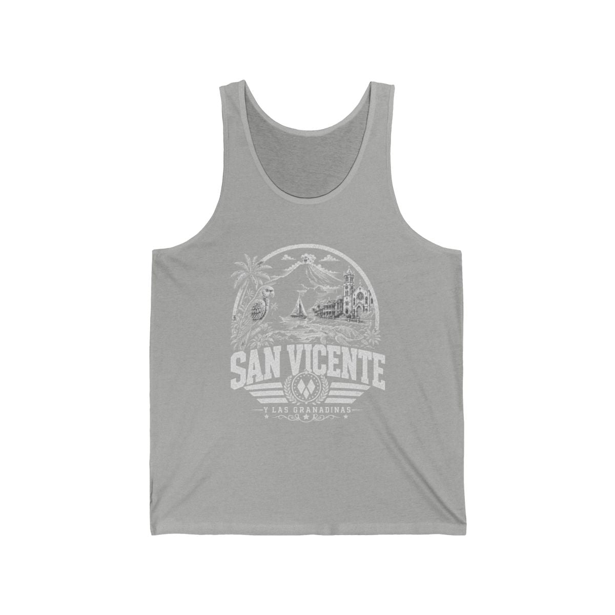 San Vicente & Las Granadinas Men's Tank Top — Athletic Heather (front)