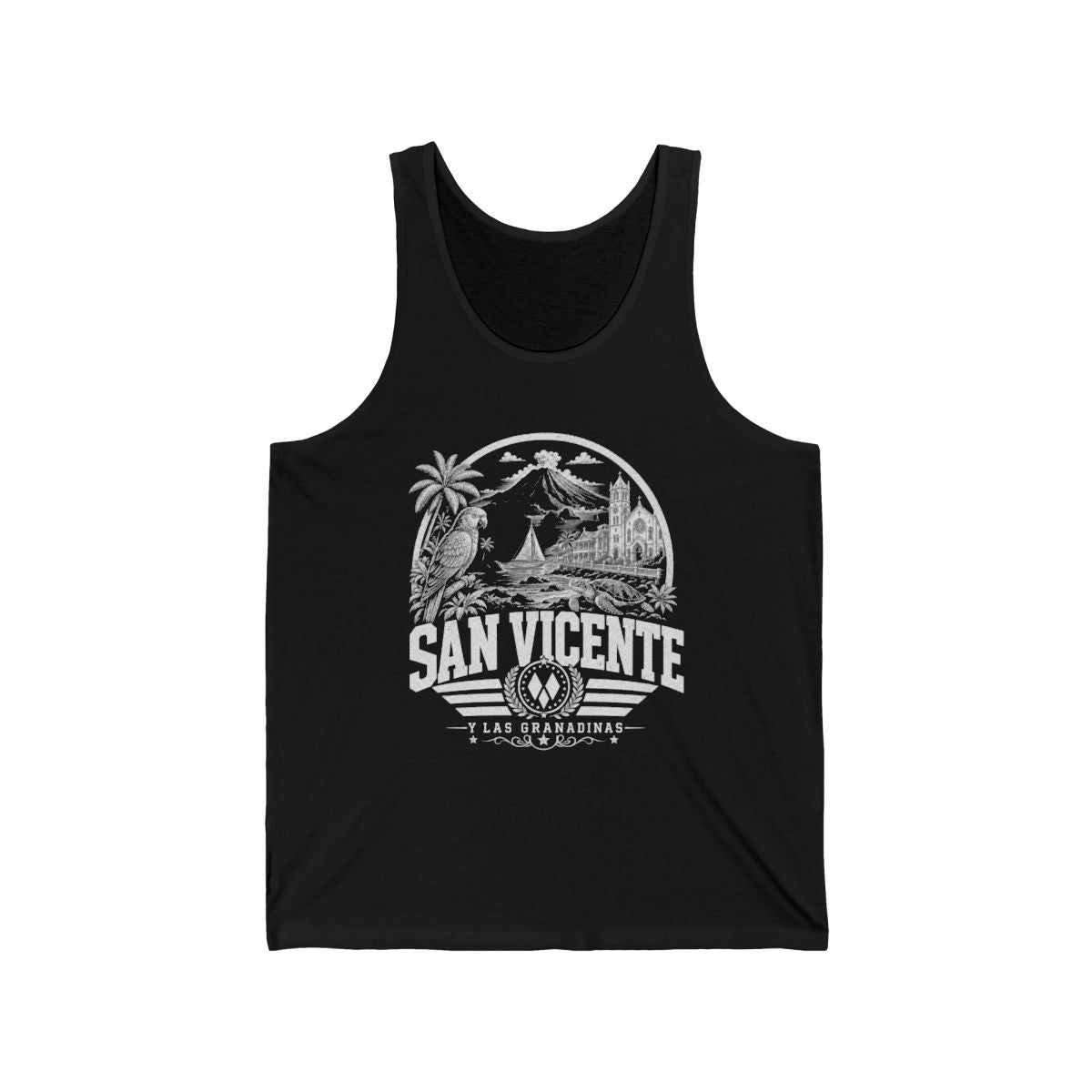 San Vicente & Las Granadinas Men's Tank Top — Black (front)