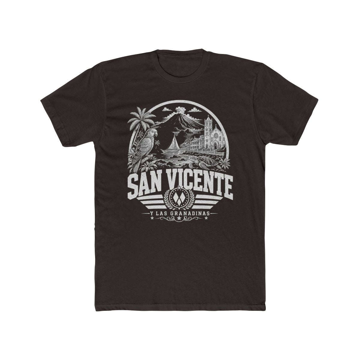 San Vicente & Las Granadinas Men's Tee — Solid Dark Chocolate