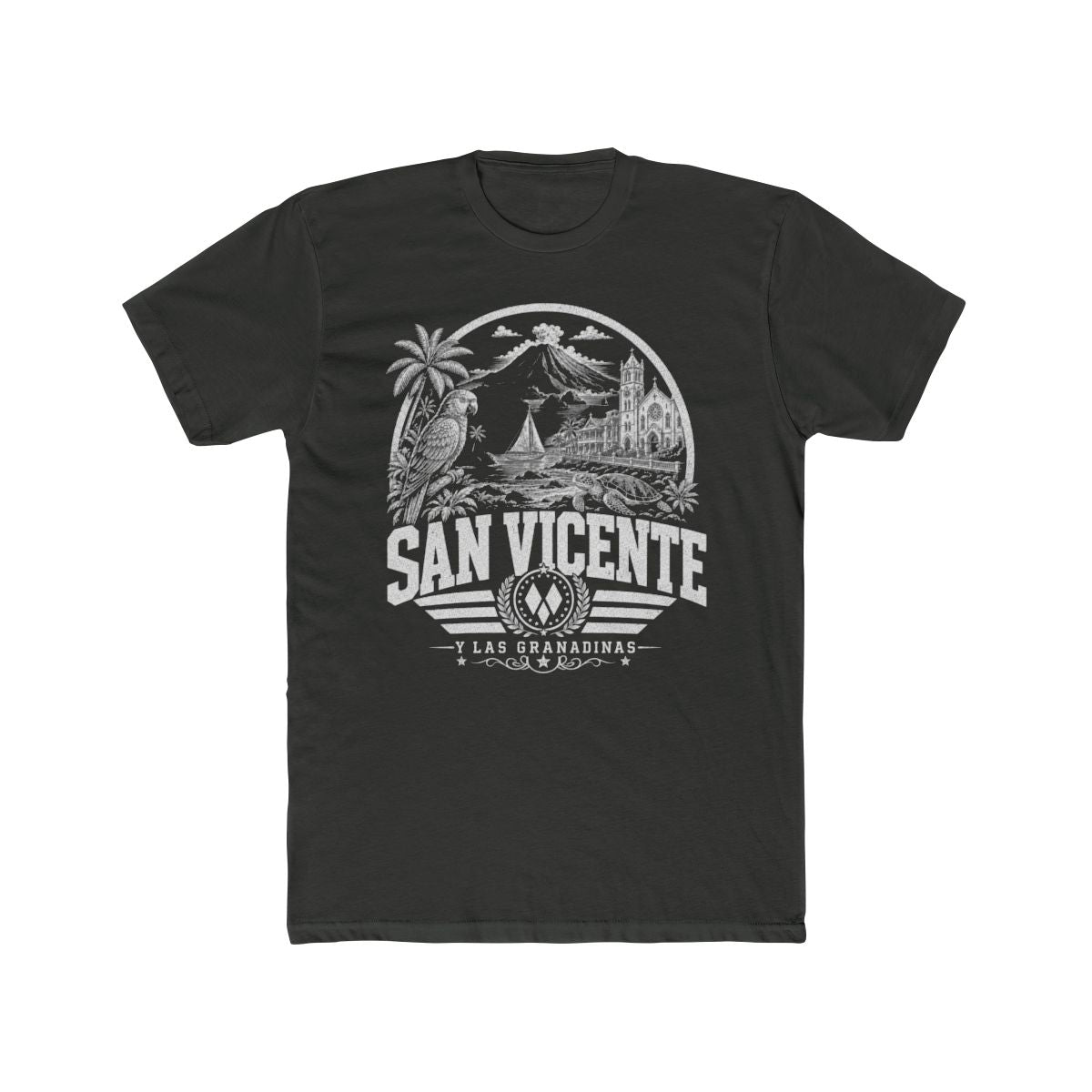 San Vicente & Las Granadinas Men's Tee — Solid Heavy Metal