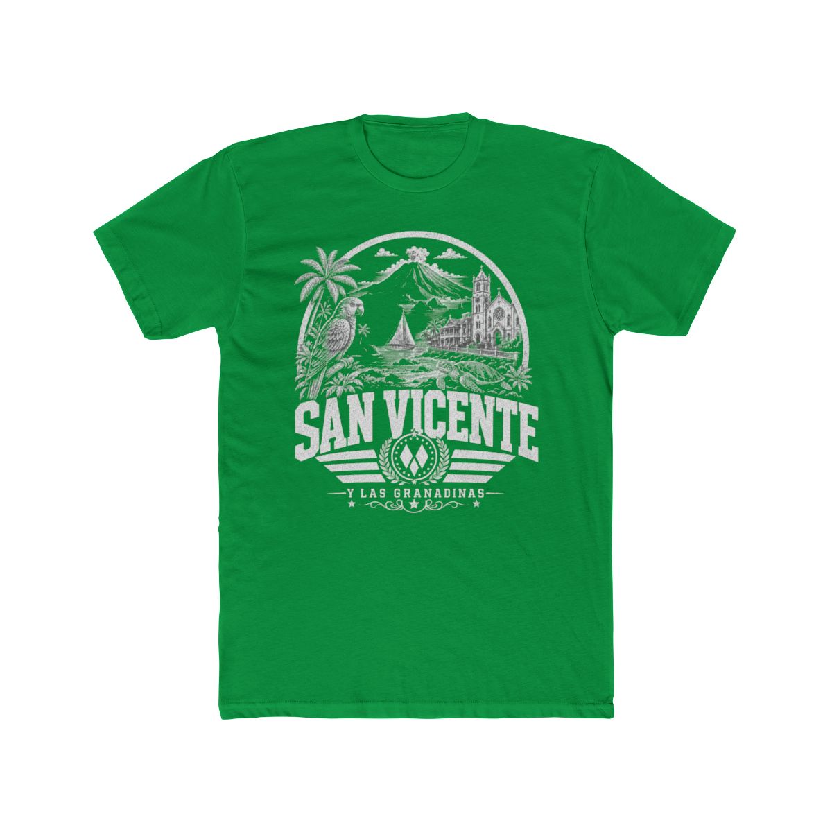 San Vicente & Las Granadinas Men's Tee — Solid Kelly Green