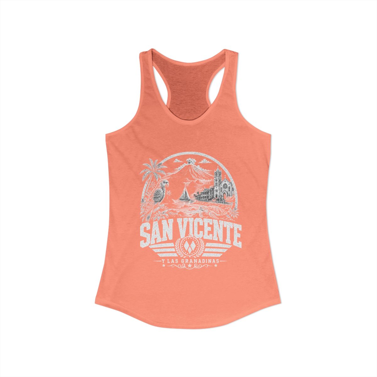 San Vicente & Las Granadinas Women's Tank Top — Solid Light Orange (front)
