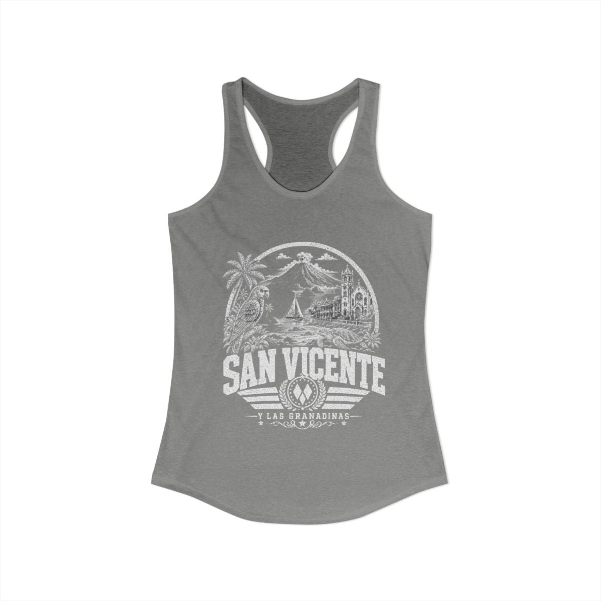 San Vicente & Las Granadinas Women's Tank Top — Heather Grey (front)