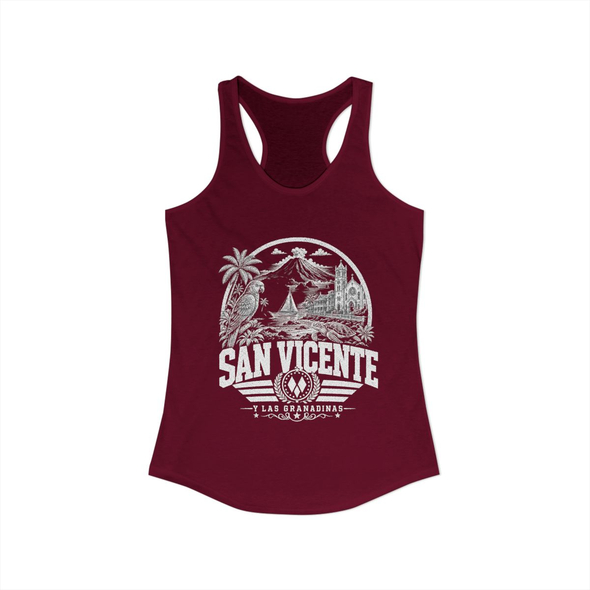 San Vicente & Las Granadinas Women's Tank Top — Solid Cardinal Red (front)