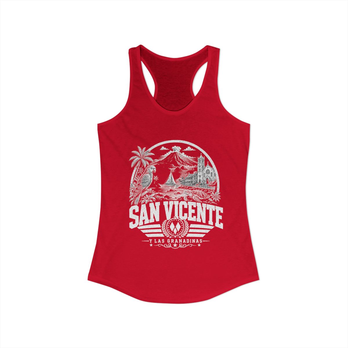 San Vicente & Las Granadinas Women's Tank Top — Solid Red (front)
