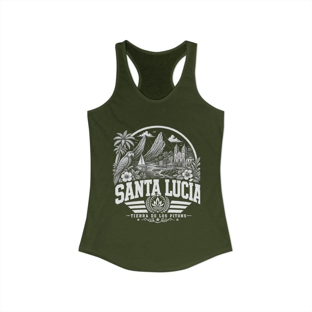 Santa Lucía vintage landmarks tank top — iconic landmark design | Nameshi Destinations (view 11)